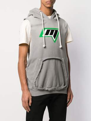 Maison Margiela logo-print sleeveless hoodie