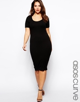 Thumbnail for your product : ASOS CURVE Exclusive Midi Bodycon Dress with Short Sleeves