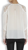 Thumbnail for your product : Alice + Olivia Off white lace and silk georgette blouse
