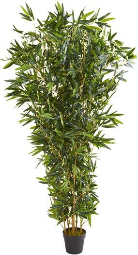 6Ft Potted Bamboo Tree By Nearly Natural in Green