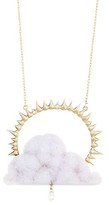 Thumbnail for your product : Annette Ferdinandsen 14K Yellow Gold, Blue Chalcedony Drusy & Diamond Cloud Pendant Necklace