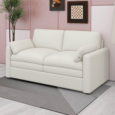 Latitude Run Modular Sofa Convertible Couches 2 Seater Chenille Deep Seat Cloud Couch Loveseat With Pillows