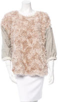 Thumbnail for your product : Derek Lam Crew Neck Faux Fur-Trimmed Sweater