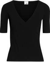 Thumbnail for your product : Iris & Ink Chika Wrap-effect Ribbed-knit Top