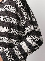 Thumbnail for your product : Liu Jo Striped Leopard-Print Top