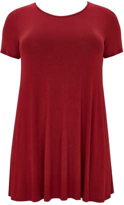 Evans Red Short Sleeve Tunic Top
