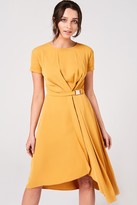 Thumbnail for your product : Little Mistress Penelope Spice Gold Asymmetric Midi Wrap Dress