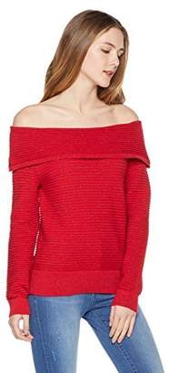 True Angel Women's Drop Shoulder Long Sleeve Pullover Sweater L