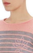Thumbnail for your product : Lucien Pellat-Finet Leaf-Intarsia Stripe Sweater-Pink