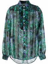 Thumbnail for your product : Plan C Floral-Print Ruffle Shirt