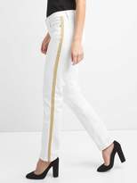 Thumbnail for your product : Gap Mid Rise Classic Straight Jeans in White with Metallic Detail
