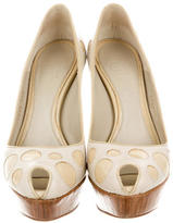 Thumbnail for your product : Alexander McQueen Polka Dot Peep-Toe Pumps