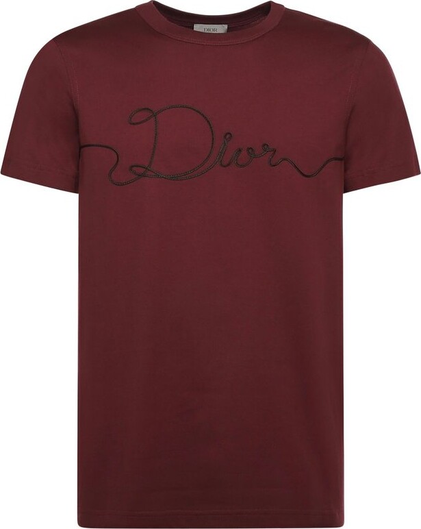 Christian Dior Ribbon Logo Detailed Crewneck T-Shirt