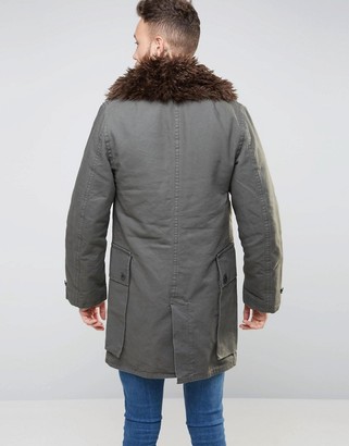 Nudie Jeans Connor Parka with Faux Fur Collar
