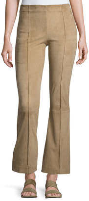 The Row Beca Seamed Suede Pants, Sand
