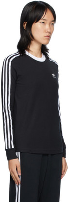 adidas Black 3-Stripes Long Sleeve T-Shirt