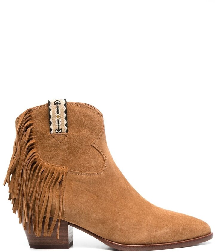 fringe suede booties