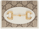 Thumbnail for your product : Gucci Beige & White GG 'Gucci 1955' Horsebit Card Holder Wallet