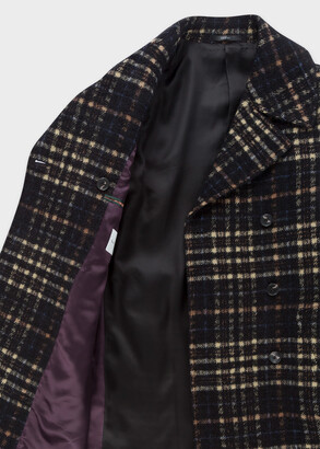 Paul Smith Women's Black Woven Check Double-Breasted Coat