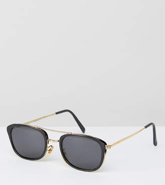 Reclaimed Vintage Inspired Square Aviator Sunglasses In Black Exclusive To Asos