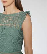 Thumbnail for your product : Reiss HERRERA CAP SLEEVE LACE DRESS Thyme