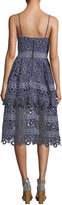 Thumbnail for your product : Self-Portrait Floral-Embroidered Cutout Cocktail Midi Dress
