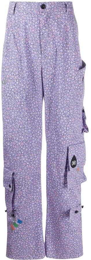purple cargo trousers
