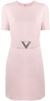 Thumbnail for your product : Valentino crepe V pavé belted dress