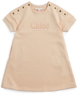 Chloé Children Kids Stud-Embellished Logo Dress