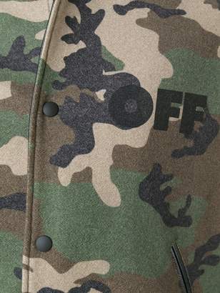 Off-White camouflage print bomber jacket