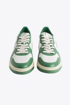 Thumbnail for your product : AUTRY White/green Leather Low-top Lace Up Sneaker