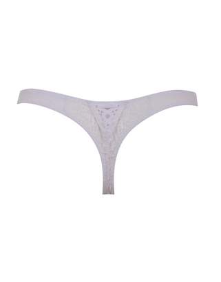 Agent Provocateur Oona Thong In White With Floral Leavers Lace