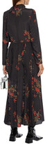Thumbnail for your product : RED Valentino Pussy-bow Pleated Floral-print Satin Maxi Dress