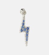 Thumbnail for your product : Maria Tash Lightning Bolt 18kt white gold reversible single earring with diamonds and sapphires