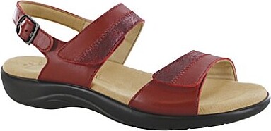 SAS Nudu Two-Toned Leather Heel Strap Sandals