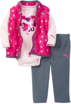 Thumbnail for your product : Puma Bodysuit, Polka Dot Fleece Vest & Pant Set (Baby Girls 12-24M)