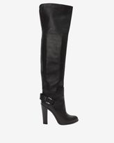 Thumbnail for your product : Sergio Rossi OTK Back Slit Leather Boot: Black