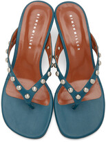Thumbnail for your product : Simon Miller Blue Beep Thong Heeled Sandals