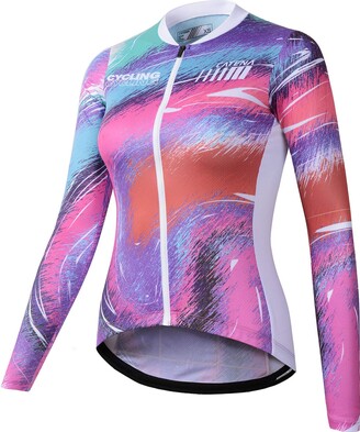 CATENA Women's Cycling Jersey Long Sleeve Road Bike Running Shirt Quick Dry Breathable Top 