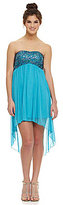 Thumbnail for your product : Sequin Hearts Strapless Sequin Hi-Low Dress