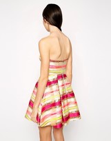 Thumbnail for your product : Lashes Of London Stripe Metallic Bandeau Prom Dress