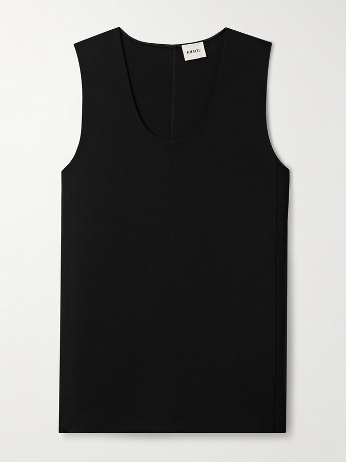 KHAITE Nyona Oversized Crepe Mini Dress - Black