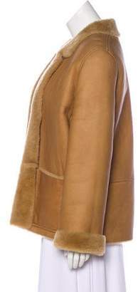 Chanel Notched-Lapel Shearling Jacket