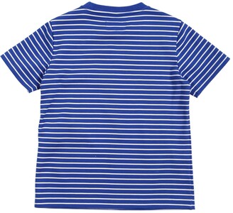 Emporio Armani Striped Logo Print Cotton Jersey T-shirt