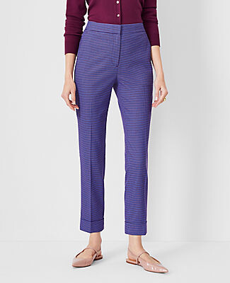 Ann Taylor The Petite High Rise Eva Ankle Pant in Houndstooth