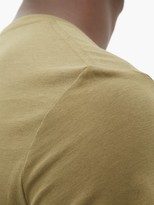 Thumbnail for your product : Balmain Flocked Logo-print Cotton T-shirt - Khaki