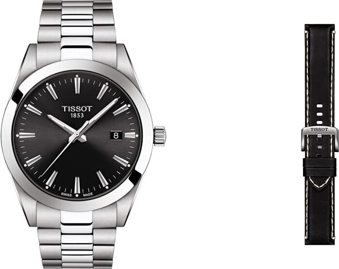 Tissot Mens Gentleman Stainless Steel Dress Watch Grey T1274101105100