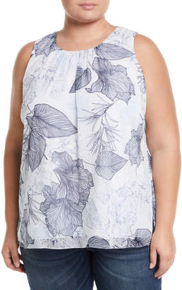Vince Camuto Plus Etched Island Sleeveless Blouse, Plus Size