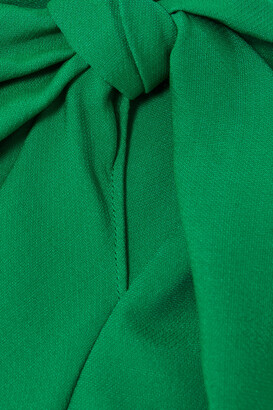 Roland Mouret Bow-detailed Draped Wool And Silk-blend Crepe Midi Dress - Green