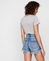 Thumbnail for your product : Express High Waisted Distressed Cutoff Original Denim Shorts